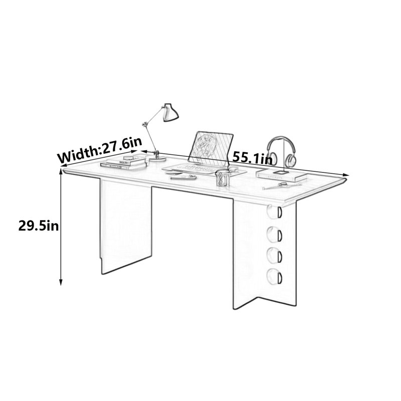 Bureau d'ordinateur Horan, H 29,5 po x l 55,1 po x P 27,6 po
