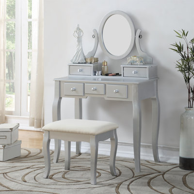 Ashley Wood Make-Up Vanity Table And Stool Set
