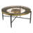 Mayer 40'' Clock Table With Tempered Glass Top And Moving Gears In Aged Gold And Black