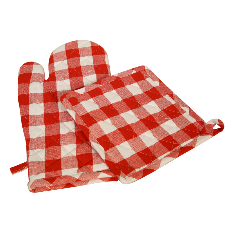 Ensemble de maniques et de maniques 4 pièces Hendricks, Rouge / blanc