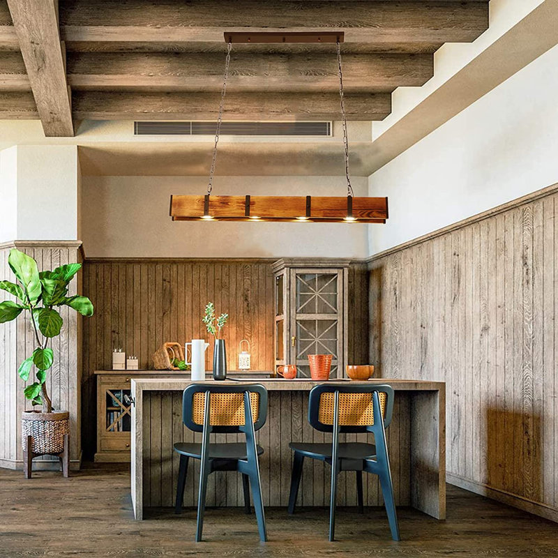 4 - Light Brown LED Kitchen Island Pendant