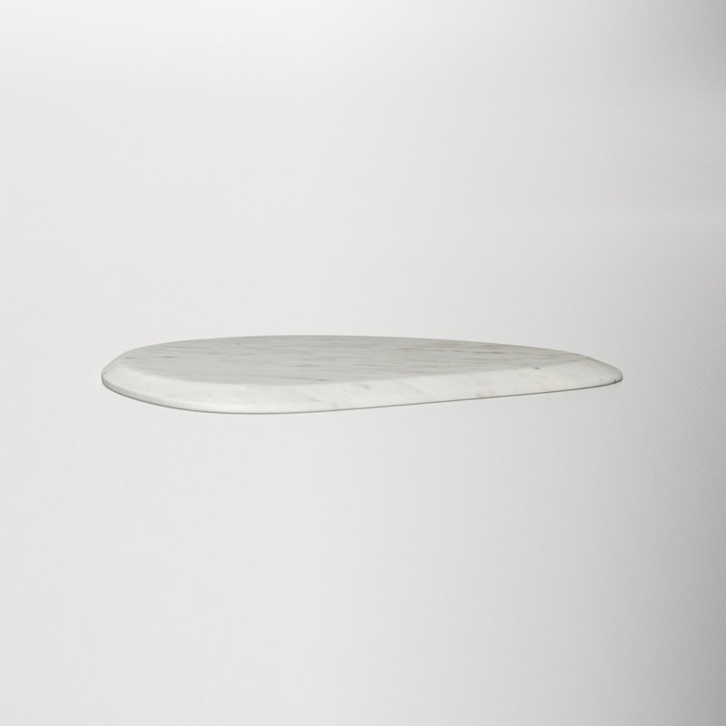 Zion White Marble Cheese Plate, 0.5" H x 12" W x 18" D