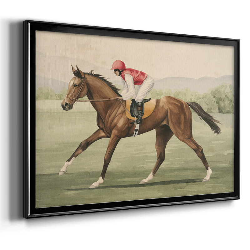" Vintage Equestrian I ", Black, 26" H x 38" W
