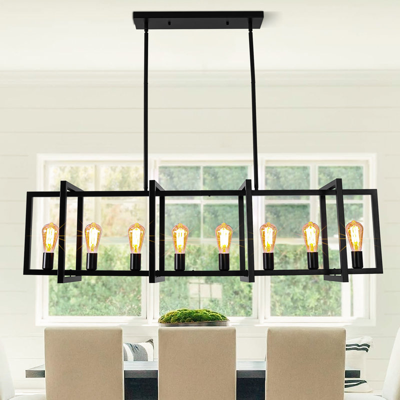 Luminaire suspendu noir 8 lumières Barbara