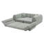 Canapé tissé à compression en chenille rayée, canapé compact à rangée droite avec éponge haute densité, canapé économiseur d'espace requis sans assemblage pour salon, appartement, bureau (blanc et sauge)