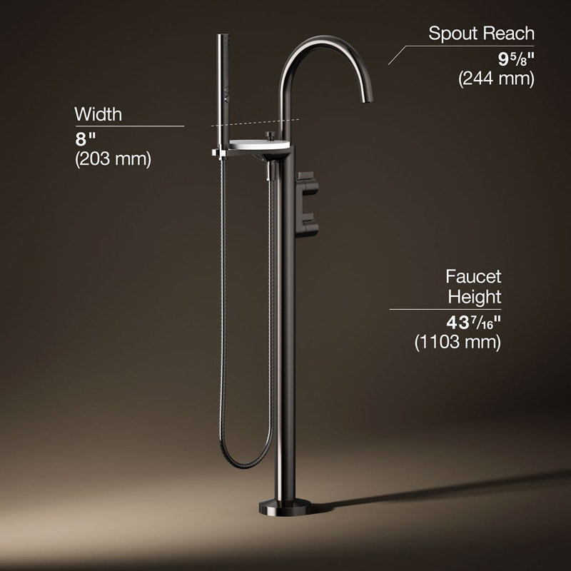 Components Floor-Mount Bath Filler Trim, Knob Handle, Silver