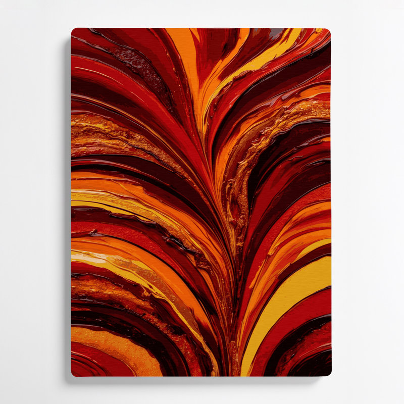 Abstract Landscape 1 Red Metal Wall Art, 16" H x 20" W