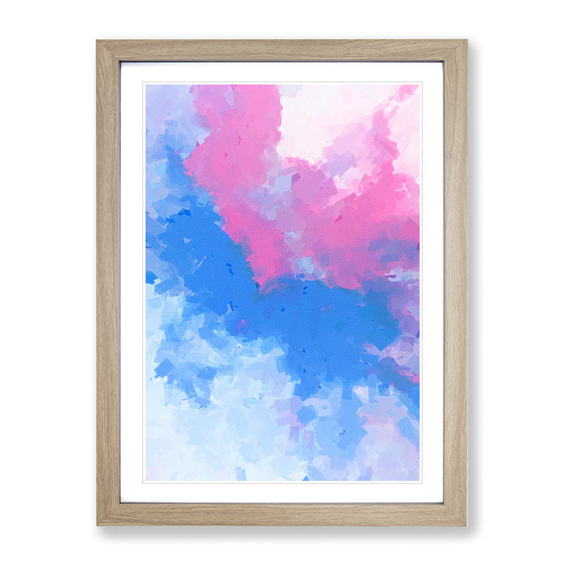 Flowing Out Abstract - Single Picture Frame Print, 64cm H x 46cm W x 2cm D, Oak