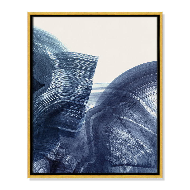 Indigo Crescendo II Print by , 21.5" H x 17.5" W, Gold Floater