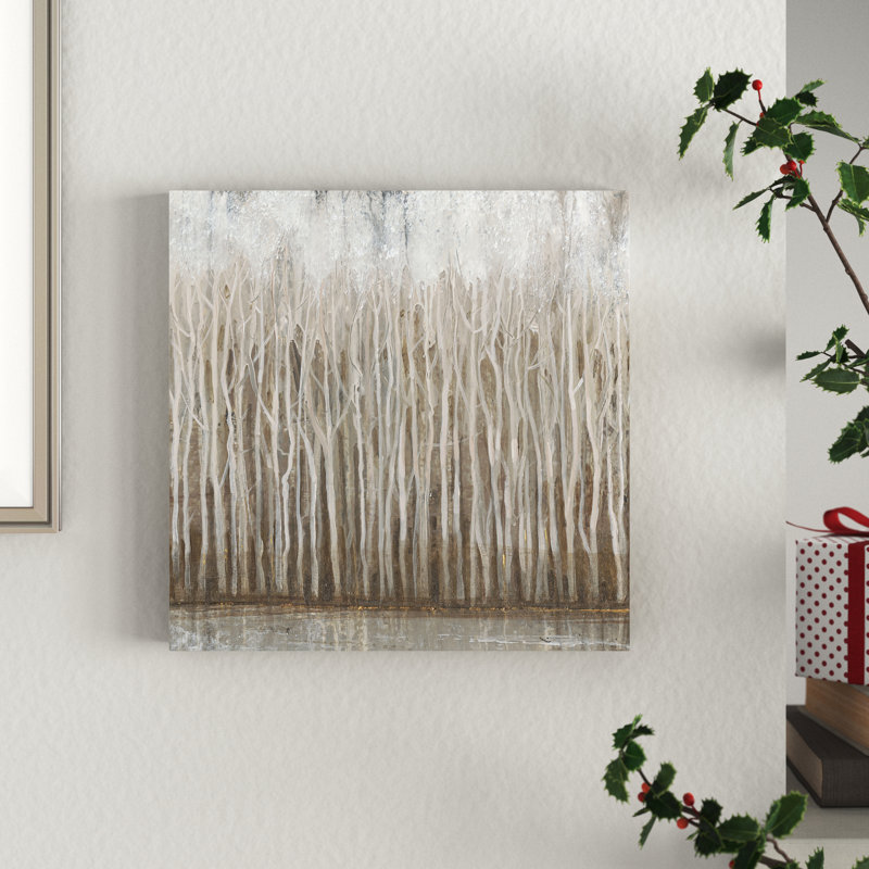 «Whispering Trees I», peinture sur toile, H 12 po x l 12 po, Toile tendue