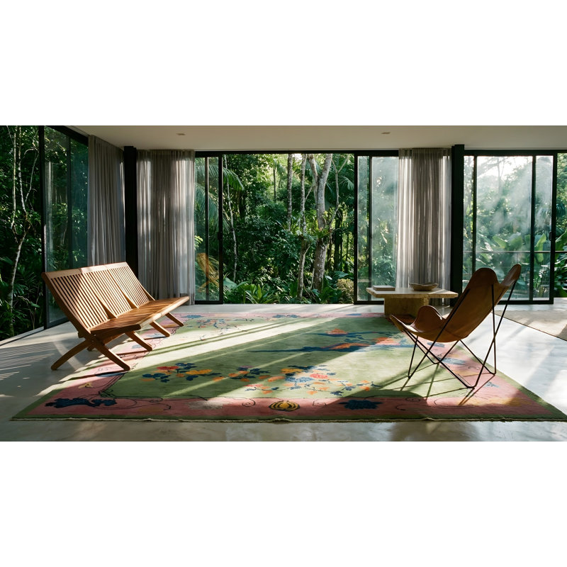 Tapis art déco chinois en laine antique