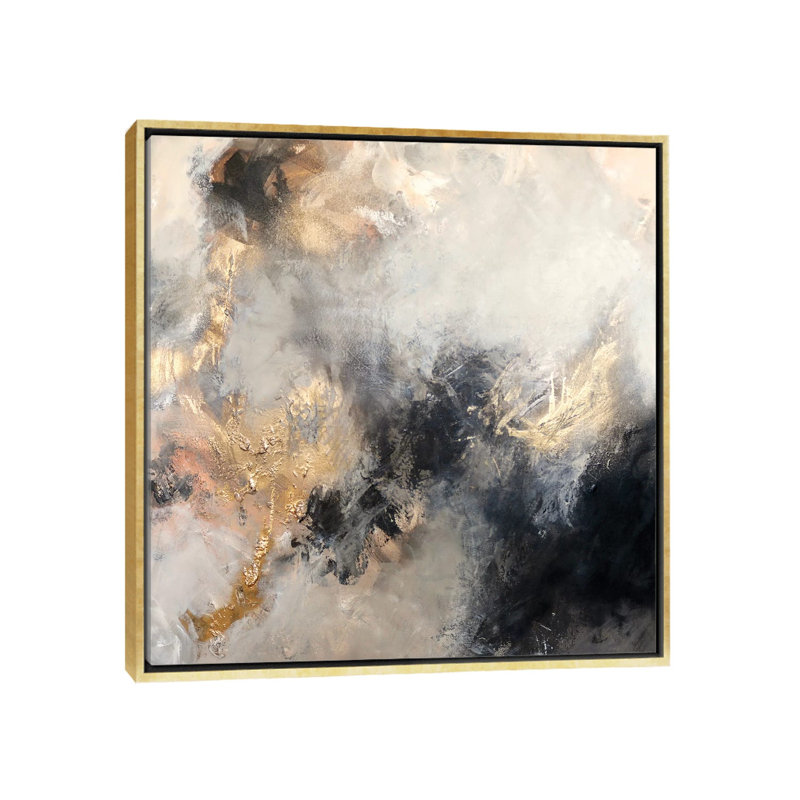 Parché par Sana Jamlaney - impression d'art graphique, Toile encadrée d'or, Sans mat, H 18 po x l 18 po x 1,5 po