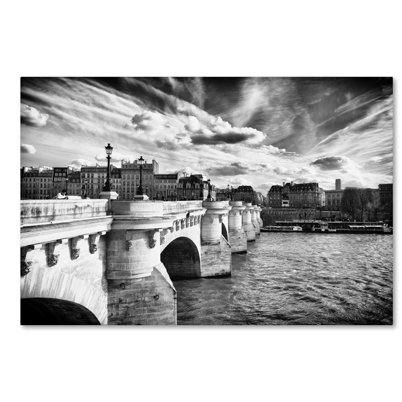 « paris bridge », reproduction sur toile tendue, H 30 po x l 47 po x P 2 po