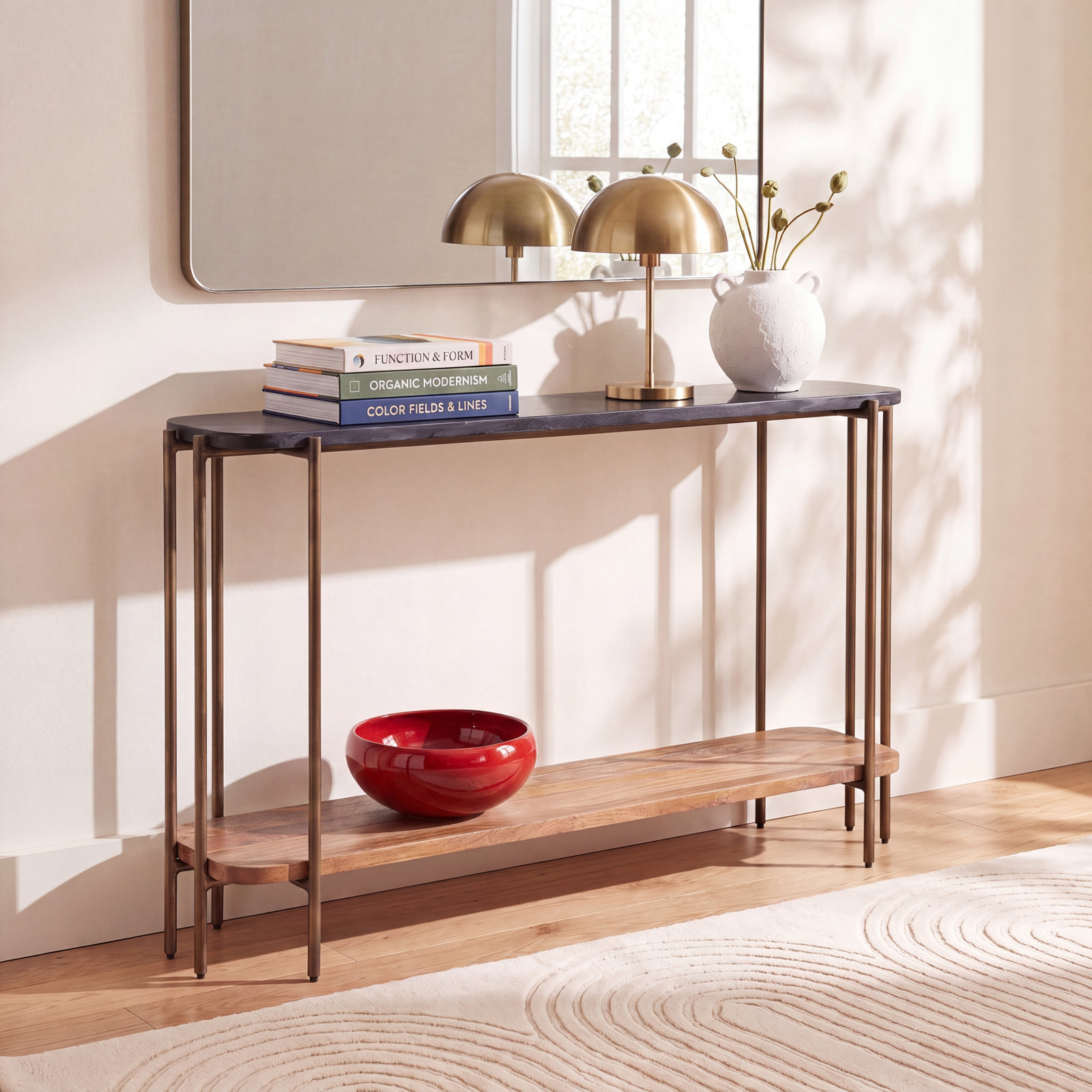 Daughtery Stone Top Drum Cocktail Table
