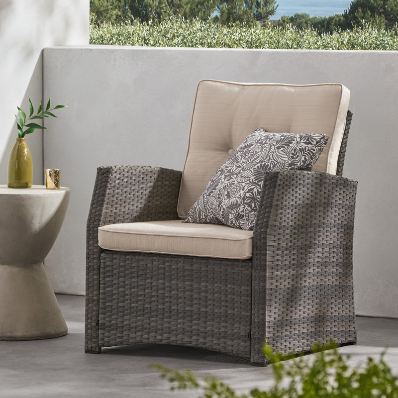 Fauteuil club d'extérieur en rotin