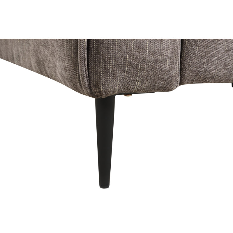 Fauteuil chic en chenille gris avec pieds en métal et coussin