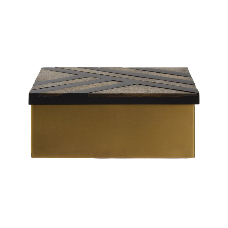 Amalan Wooden Decorative Box, 27cm H x 31cm W x 22cm D
