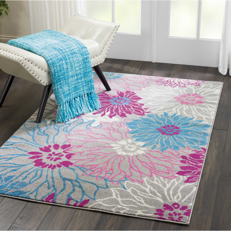 Carollee Floral Indoor Rug, Rectangle 5'3" x 7'3"