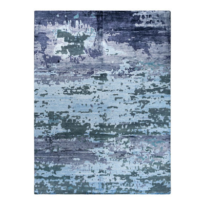 Modern One-of-a-Kind 9' 1" X 12' 2" New Age Area Rug Blue