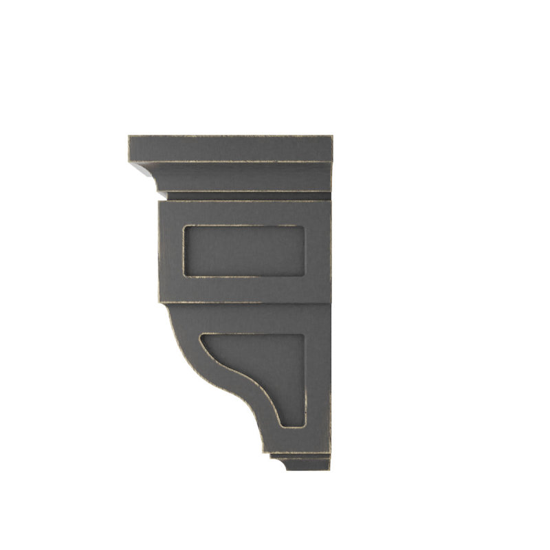 Corbeau en bois Reyes, H 6 po x l 3,5 po x P 3,75 po, Noir