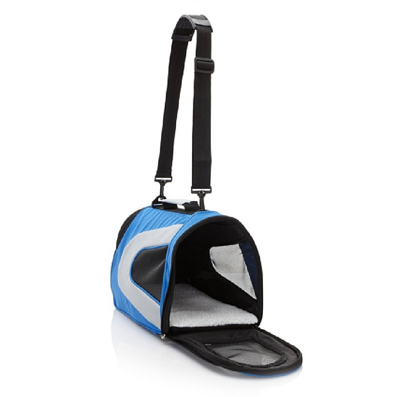 Sac de transport pour animal de compagnie pliable à fermeture à glissière Pet Life, Grand (H 10,5 po x l 10,1 po x P 18,1 po)