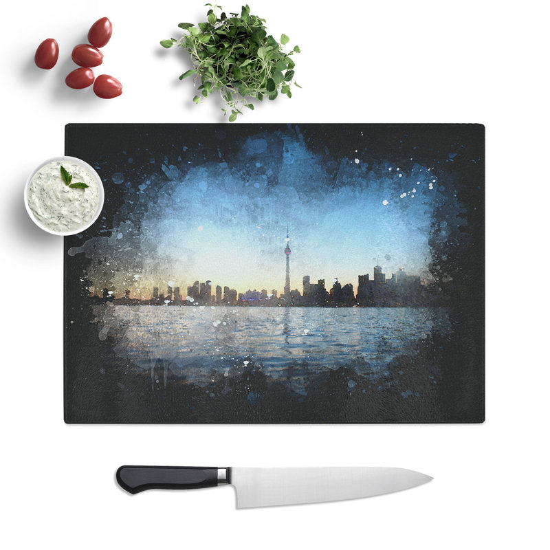 Toronto Skyline Chopping Board, 20cm W x 28.5cm L