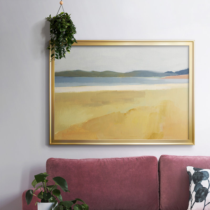 Ochre bord de mer II, toile tendue avec cadre_2766626, Or, H 30 po x l 44 po x P 1,5 po