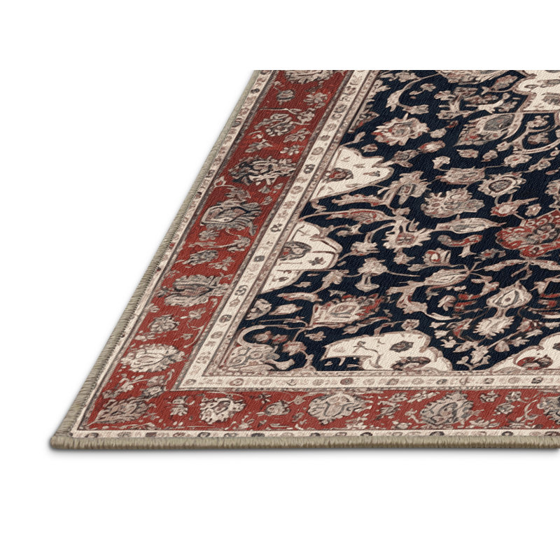 Tapis brun lavable à la machine, Rond 6 pi