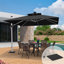 Retonia 10Ft. Double Top Deluxe Square Patio Umbrella With Steel Plate Base,Black-1213887671