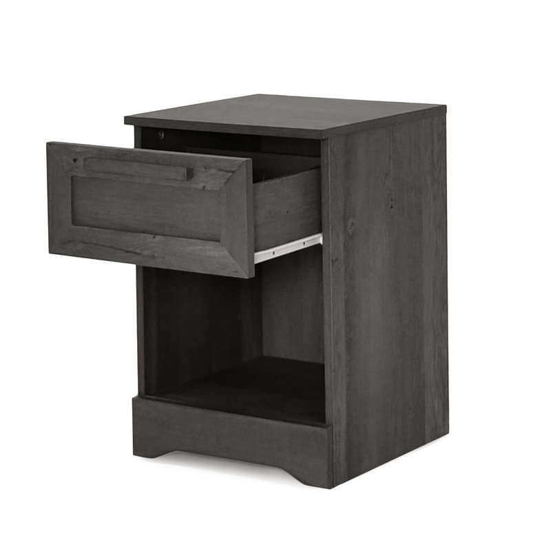 Table de chevet rustique 1, aspect gris imitation bois