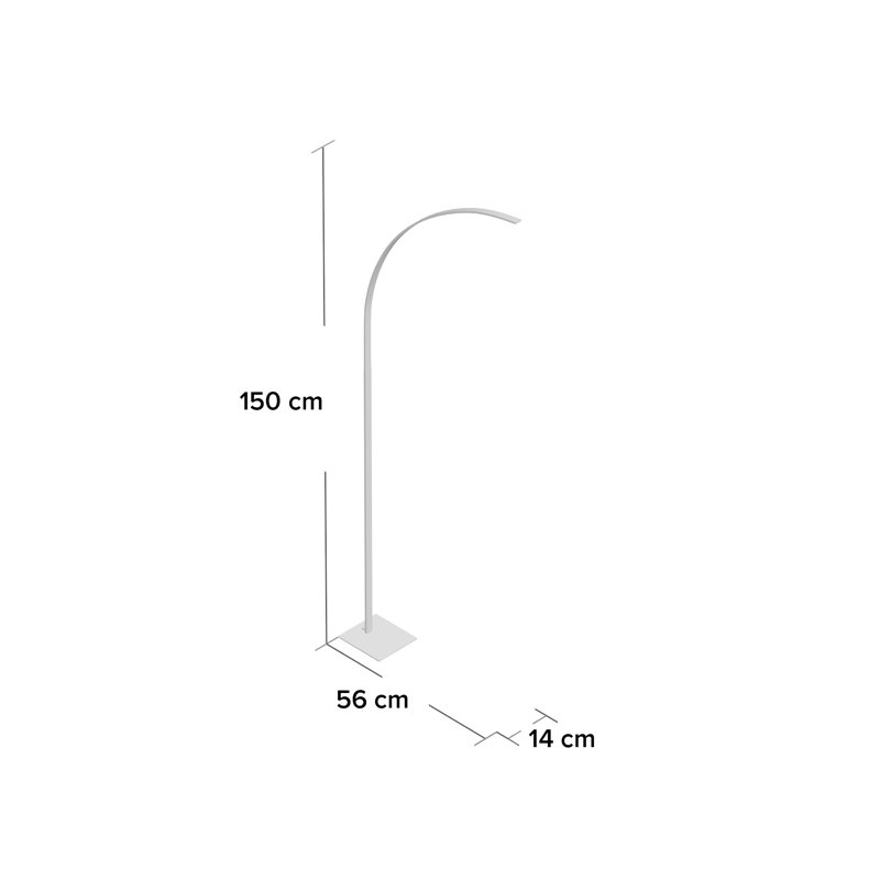 Rickman 150cm LED Arched Floor Lamp, Stainless Steel
