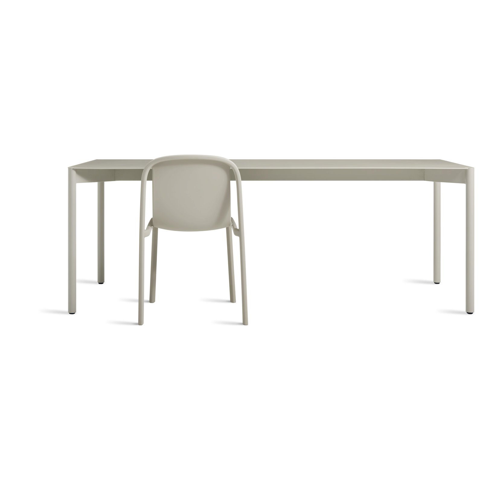 Comeuppance 80'' Metal Outdoor Dining Table, Putty