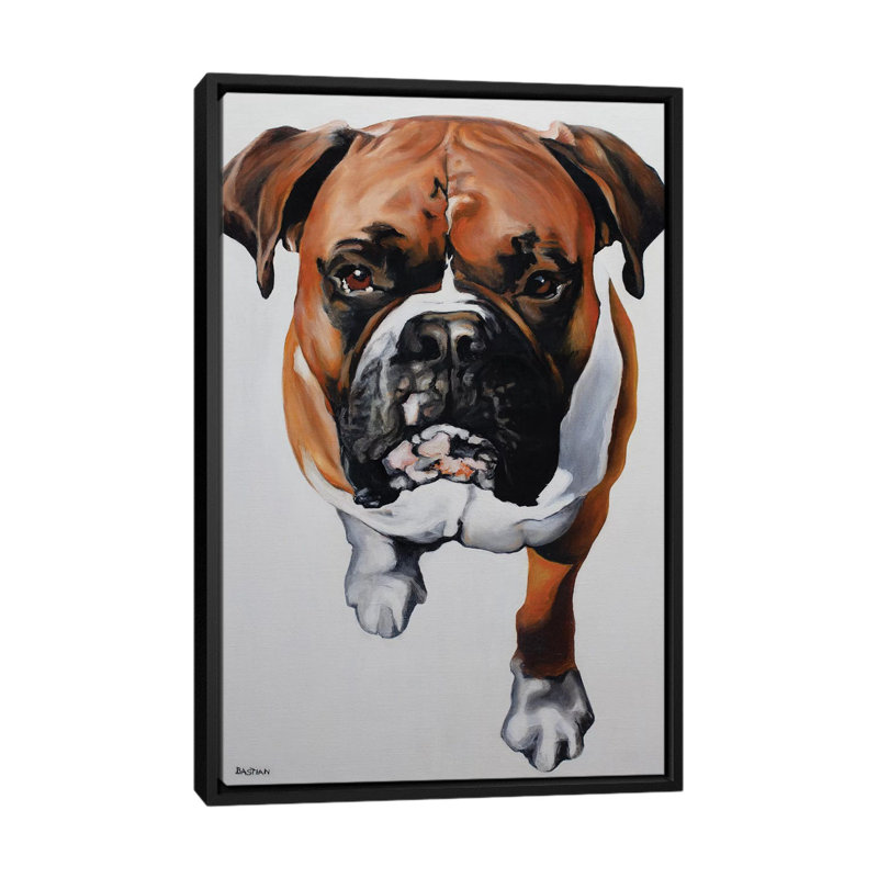 «Boxer», reproduction sur toile tendue, H 26 po x l 18 po x P 1,5 po, Toile avec cadre noir, Pas de tapis