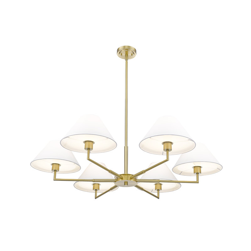 Ryckman 6 - Light Steel Dimmable Classic / Traditional Chandelier, Gold