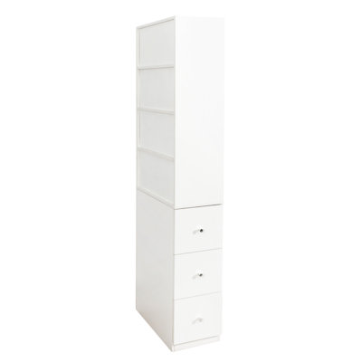 Armoire de rangement moderne à 3 niveaux et à 3 tiroirs latéraux à 72 tiroirs de 72,41 po pour le salon, le bureau, le salon, le magasin, le garde-manger, faite de panneau de particules et d'une profondeur de 19,93 po avec tablettes