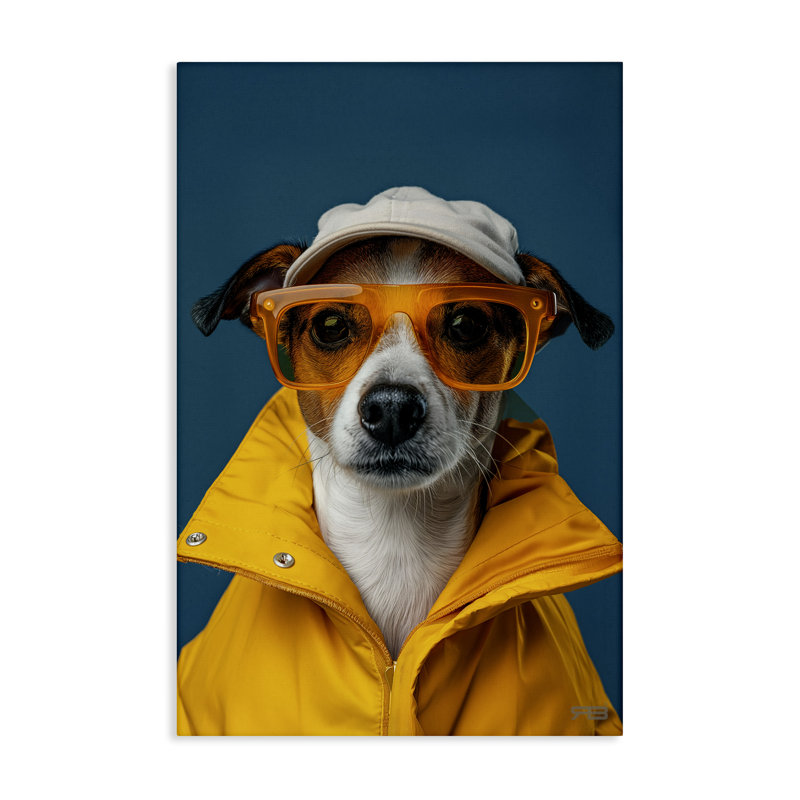 Art mural sur toile Trendy Dog Friend par Roozbeh Bahramali, H 24 po x l 16 po