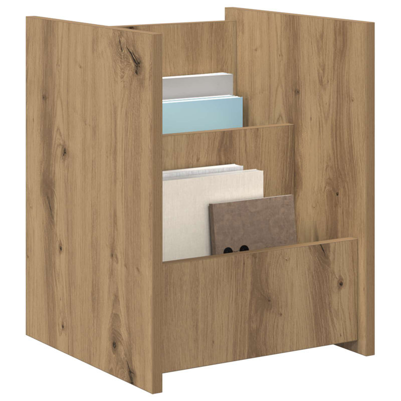 Wood Free Standing Magazine Rack, Light Brown