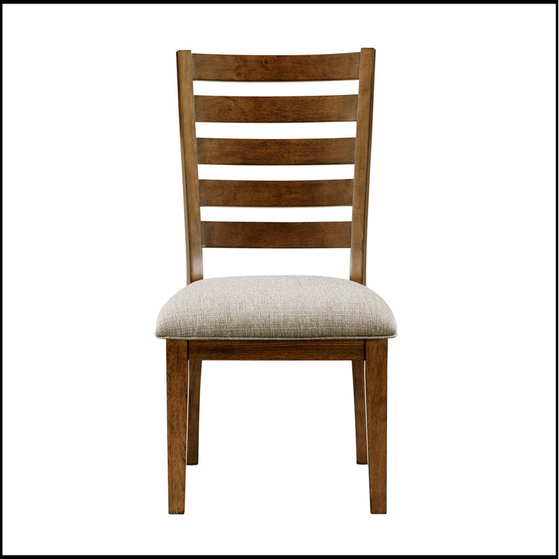 Cherry Finish Traditional Style Side Chairs Set of 2pc Wooden Frame Ladder Back Design for Elegant Dining