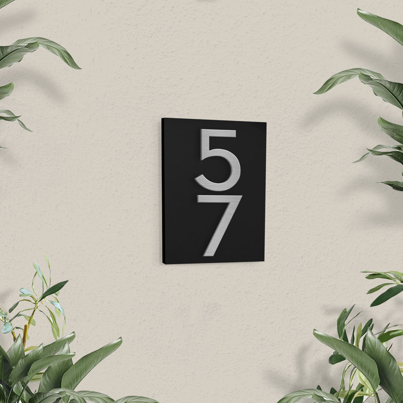 Small Simply Sweet Wall Address Plaque, Silver, Black