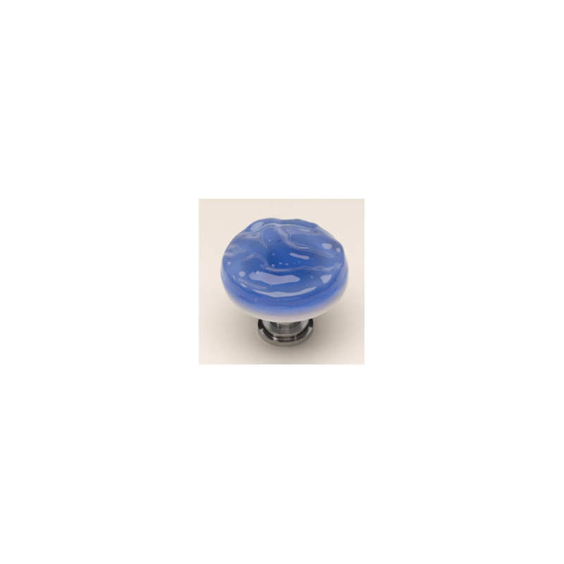 Glacier Mushroom Knob, Sky Blue, Polished Chrome