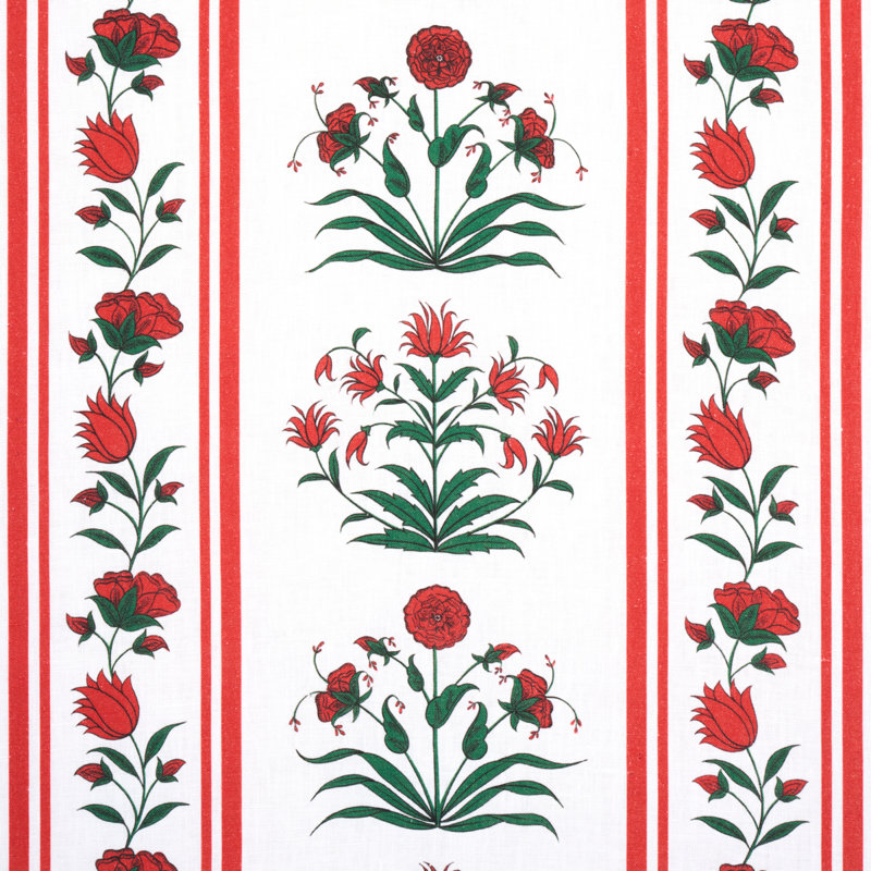 Tissu à coquelicots Schumacher x Marie-Anne Oudejans, Rouge