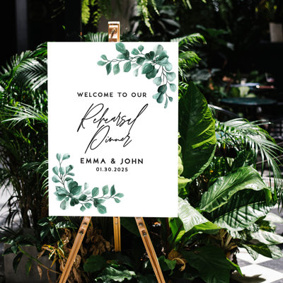 Enseigne de bienvenue pour dîner de répétition de mariage