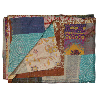 Jeté en coton 60 po x 90 po Kantha