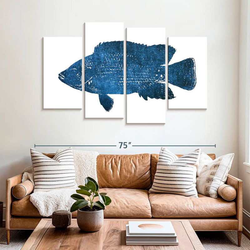 Navy Fish, 42" H x 68" W