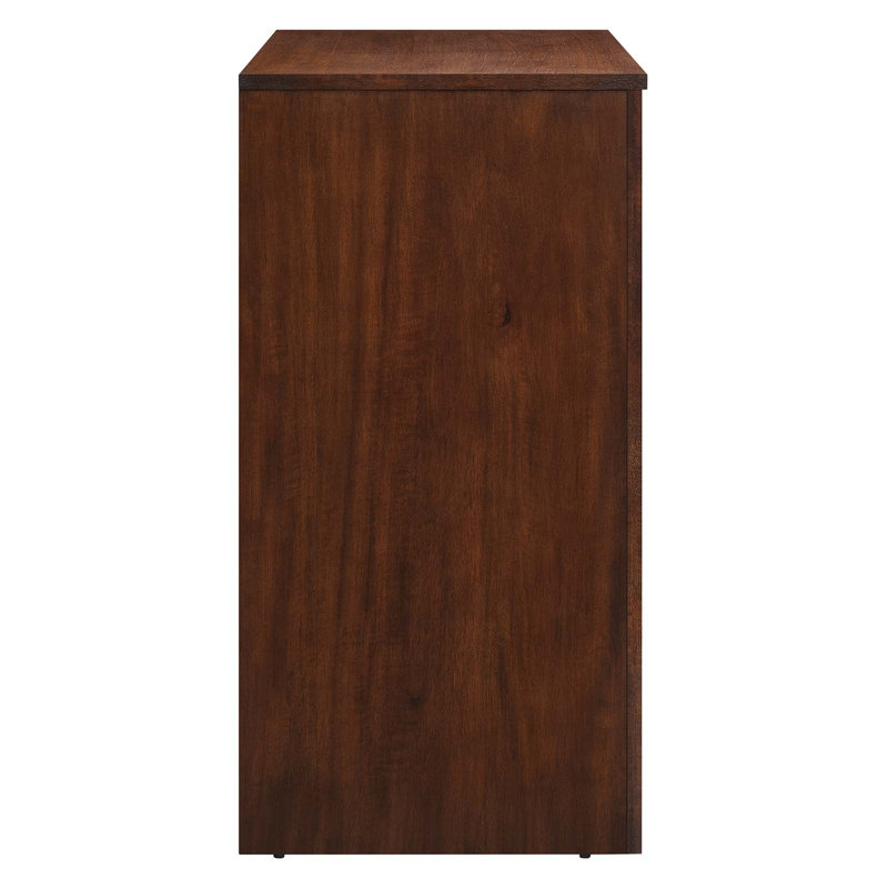 Appia Walnut Wood 36.2" Arched Door Storage Cabinet with Adjustable Shelves