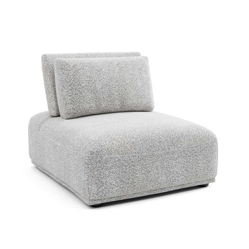 Fauteuil sans accoudoir extensible de 37 po Aukeem, Boucle gris