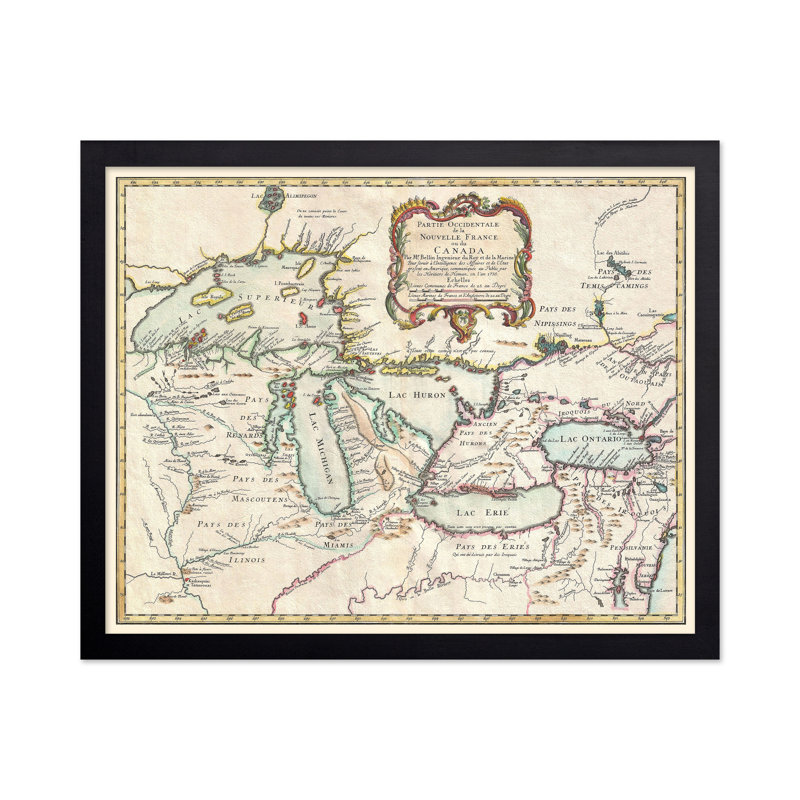 Carte de la Nouvelle-France, Sans cadre, Affiche, H 24 po x l 32 po