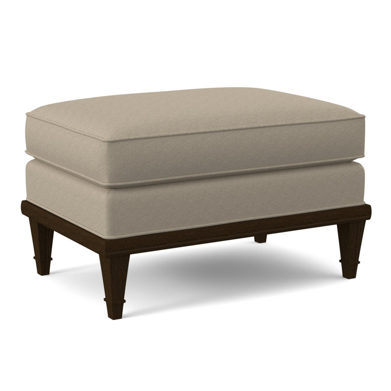 Dublin Ottoman, American Walnut, Venice Linen