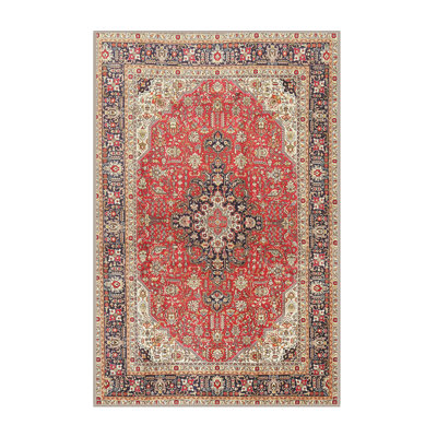 Tapis jaune/rouge clair traditionnel Storyvale