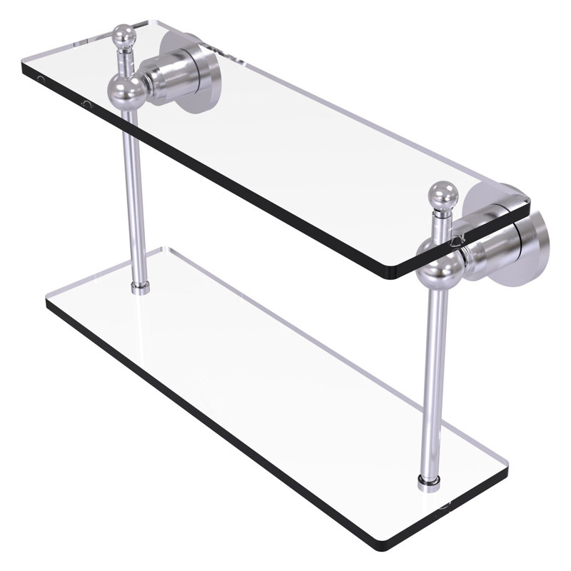 Lera 2 Piece Tiered Shelf, 16" W x 12" H, Satin Chrome